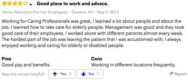 Caring Professionals Home Care Queens review 1 Caring Professionals Home Care Queens review 1