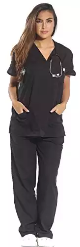 Just Love Women's Six Pocket Medical Scrubs Set (V-Neck with Cargo Pant)