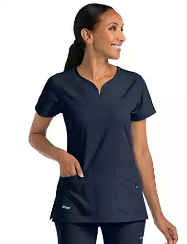 Barco Grey’s Anatomy Signature Women’s 2121 Two Pocket Notch Yoke Neck Scrub Top