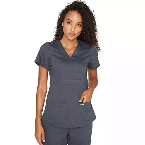 Grey’s Anatomy 3 Pocket Mock Wrap Scrub Top